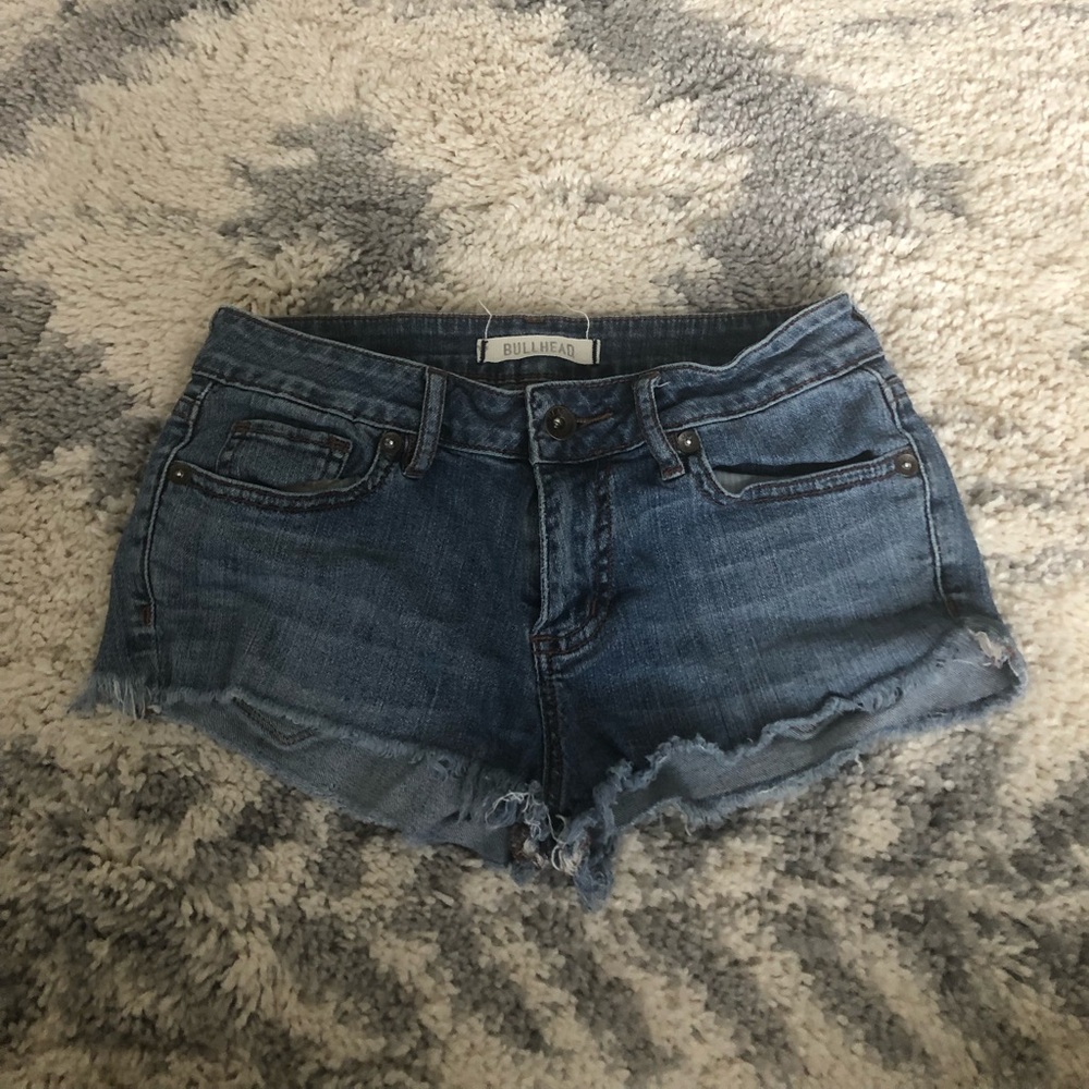 Blue denim shorts